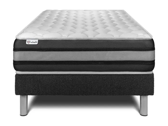 Matratzenset VITAL SPRING ZEN 90 x 200 cm Bettrahmen Kit schwarz