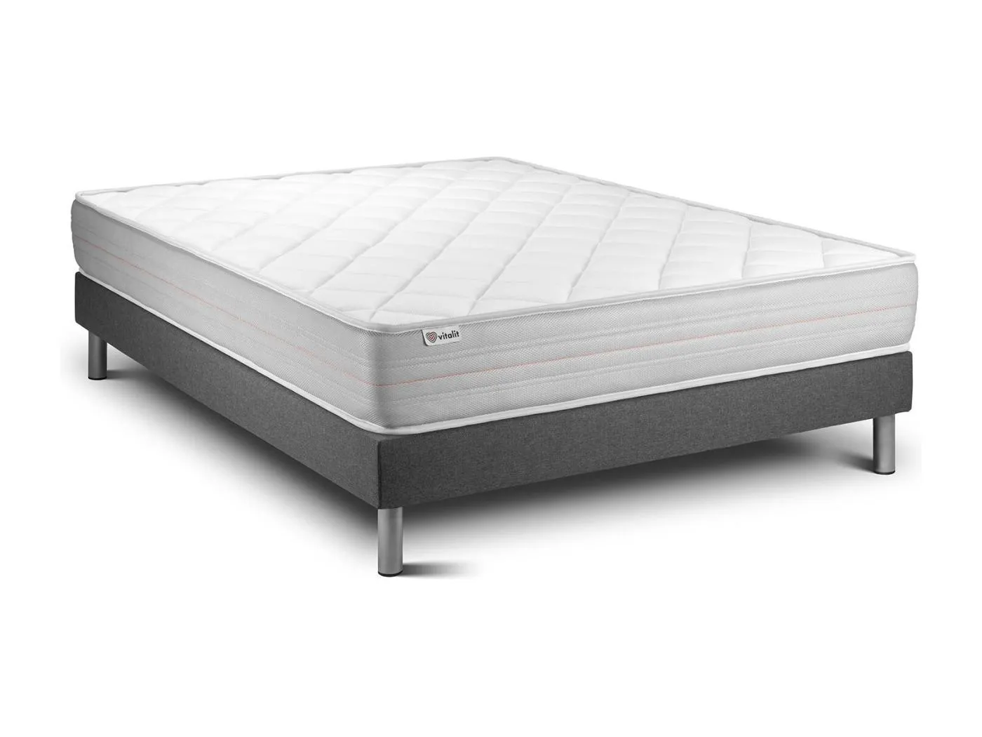 Matratzenset VITALMEMO 150 x 200 cm Bettrahmen Kit grau