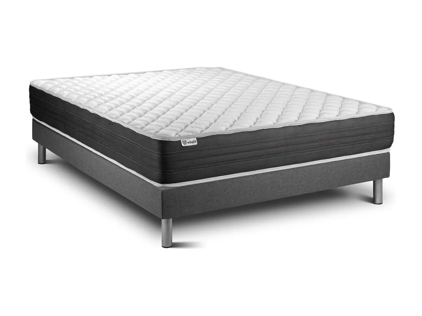 Matratzenset VITAL MEMO ONE 135 x 190 cm Bettrahmen Kit grau