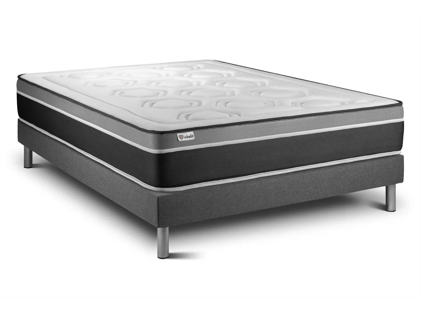 Matratzenset VITAL CARE 150 x 200 cm Bettrahmen Kit grau