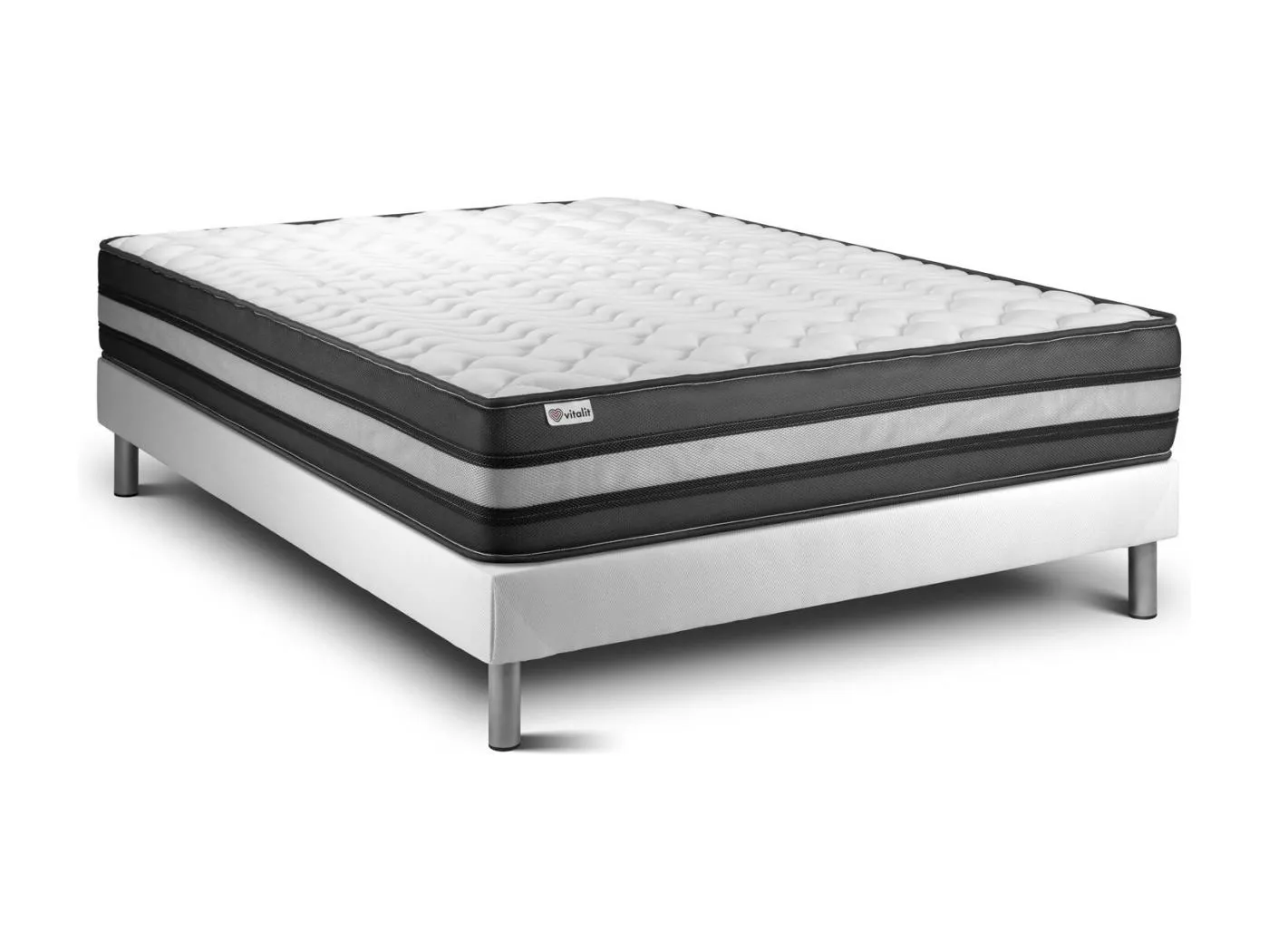 Matratzenset VITAL POWER ZEN 150 x 190 cm Bettrahmen Kit weiß