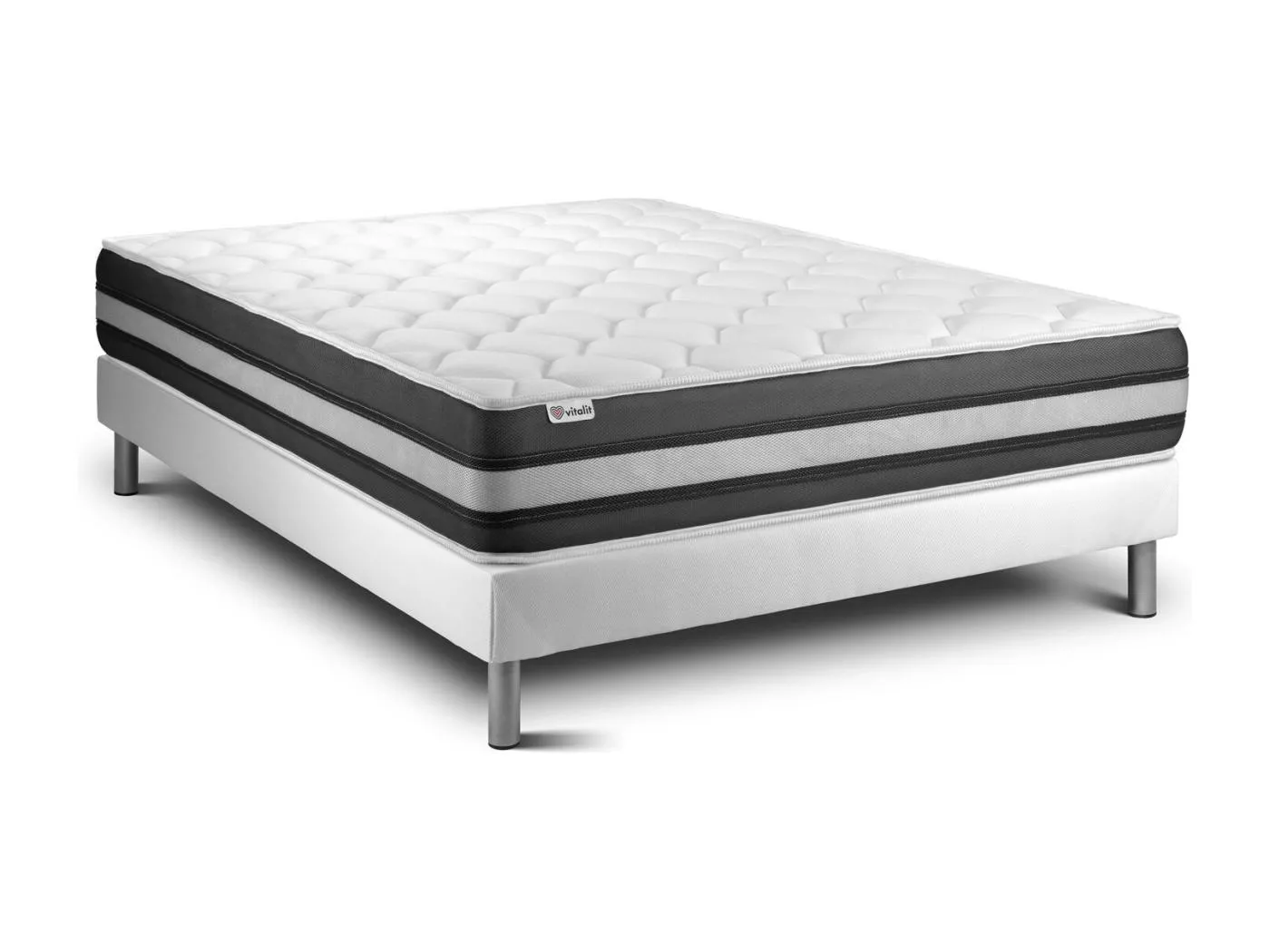 Matratzenset VITAL SPRING ZEN 150 x 200 cm Bettrahmen Kit weiß