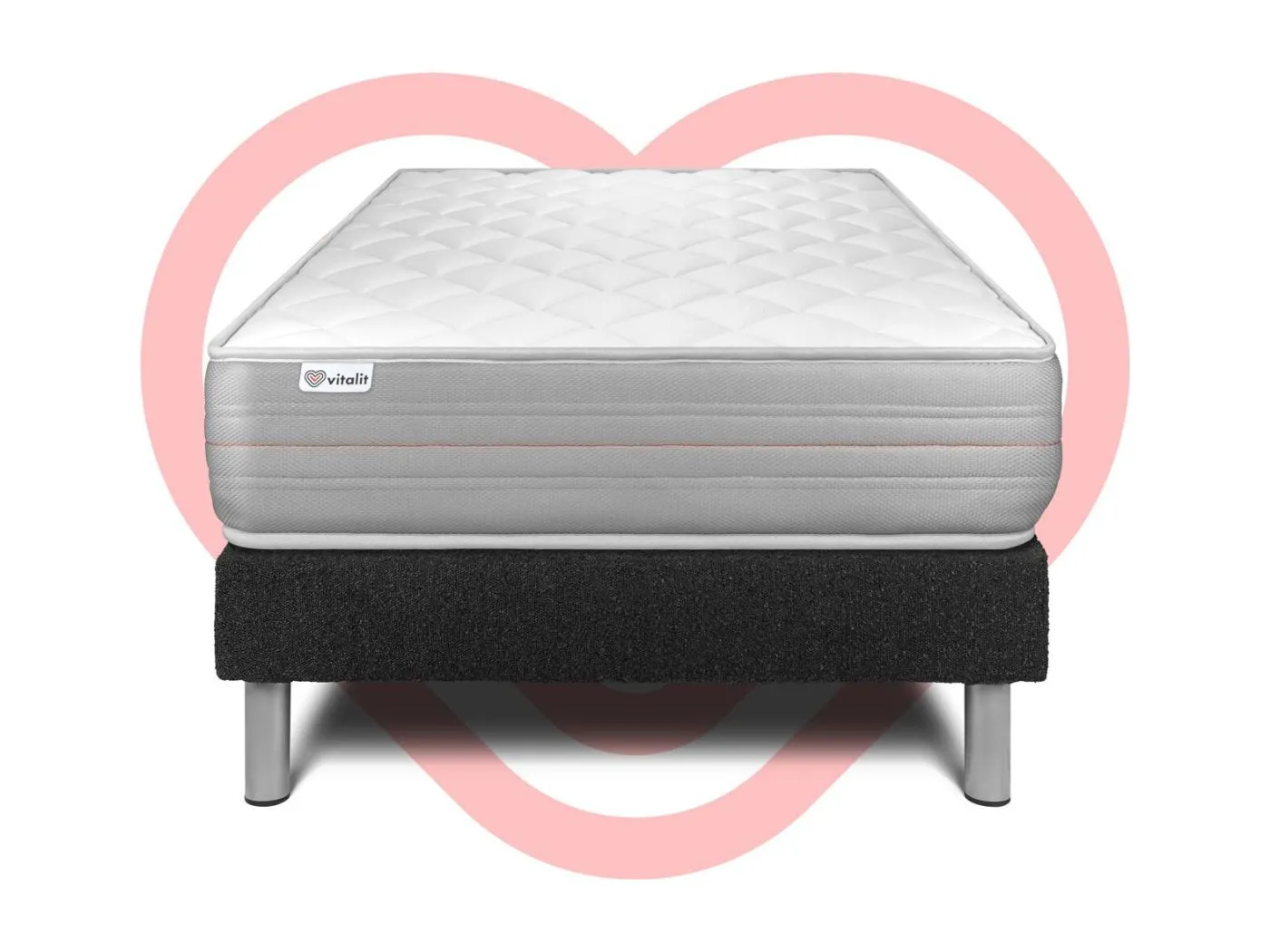 Matratzenset VITALMEMO 90 x 200 cm Bettrahmen Kit schwarz