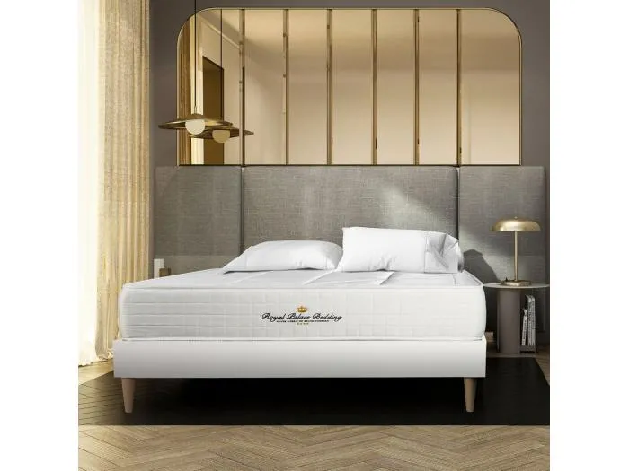 Matratze Windsor 120 x 190 cm + Bettgestell mit lattenrost , Härtegrad 2 , Memory-Schaum und Taschenfeder , Höhe : 26 cm