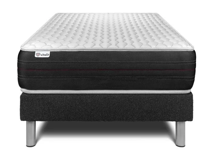 Matratzenset VITAL SPRING 90 x 200 cm Bettrahmen Kit schwarz