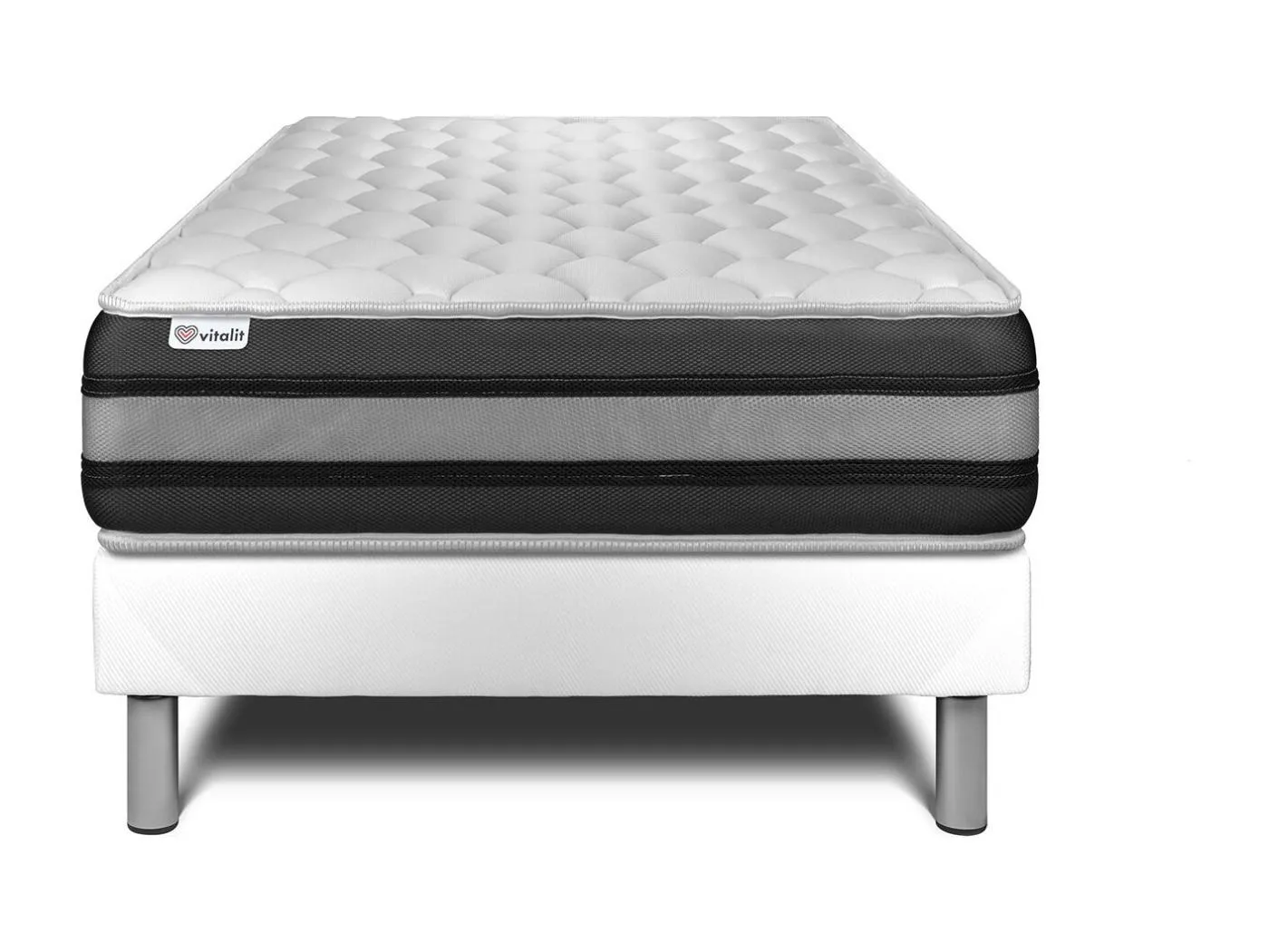 Matratzenset VITAL SPRING ZEN 120 x 190 cm Bettrahmen Kit weiß