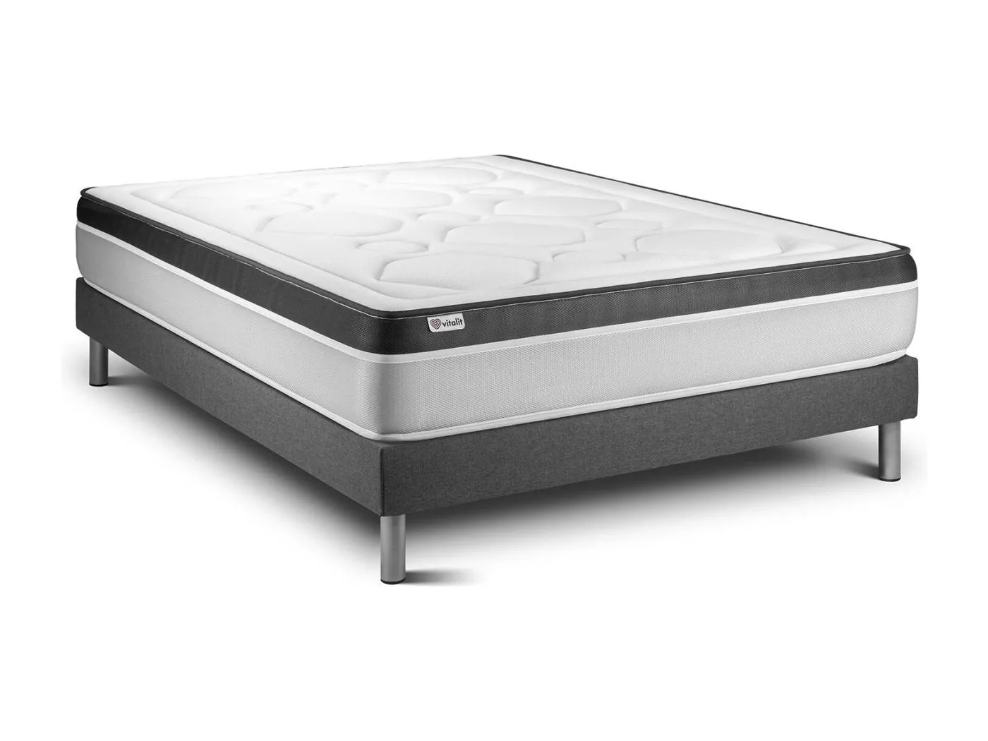 Matratzenset VITAL ERGO 160 x 190 cm Bettrahmen Kit Grau