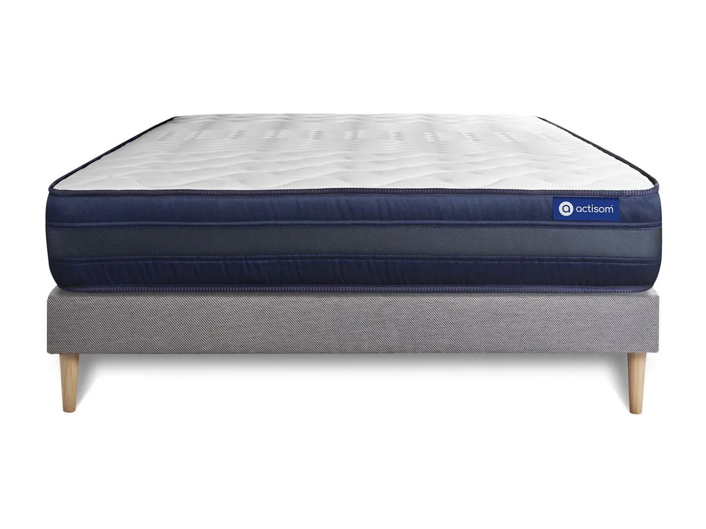 Actilatex tech matratze 135x200cm + Bettgestell mit lattenrost - Dicke : 24cm - Latex und Memory-schaum - H5