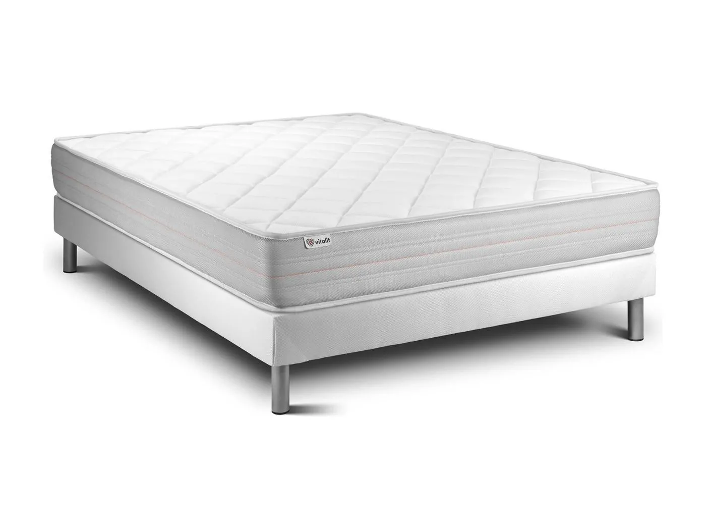 Matratzenset VITALMEMO 135 x 190 cm Bettrahmen Kit weiß