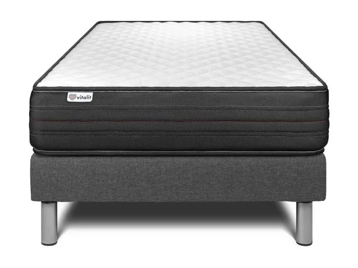 Matratzenset VITALPOWER 120 x 200 cm Bettrahmen Kit grau