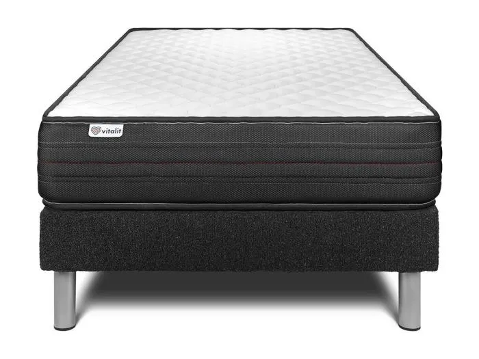 Matratzenset VITALPOWER 90 x 200 cm Bettrahmen Kit schwarz