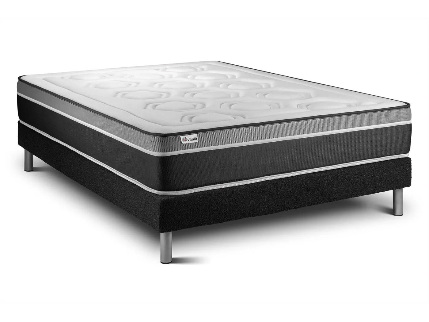 Matratzenset VITAL CARE 160 x 200 cm Bettrahmen Kit schwarz
