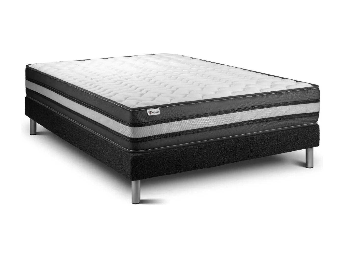 Matratzenset VITAL POWER ZEN 140 x 200 cm Bettrahmen Kit schwarz