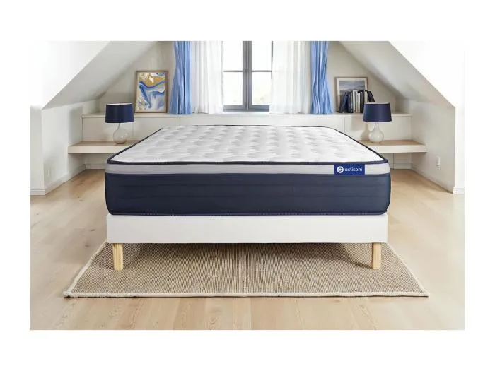 Actilatex max matratze 200x200cm + Bettgestell mit lattenrost , Härtegrad 4 , Latex und Memory-Schaum , Höhe : 26 cm