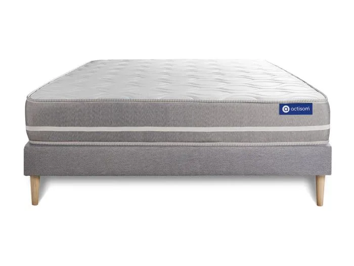 Actimemo touch matratze 120x190cm + Bettgestell mit lattenrost - Dicke : 20cm - Memory-schaum - H3