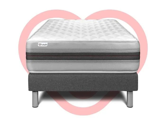 Matratzenset VITALMEMO BACK 90 x 200 cm Bettrahmen Kit grau