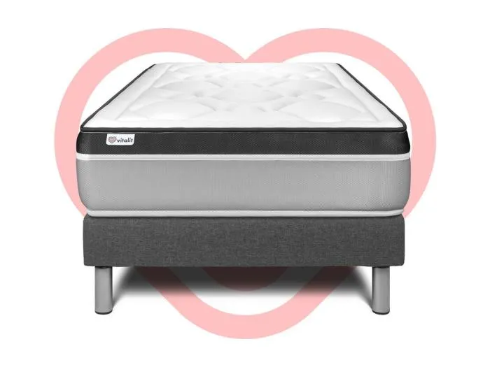 Matratzenset VITAL ERGO 90 x 190 cm Bettrahmen Kit grau