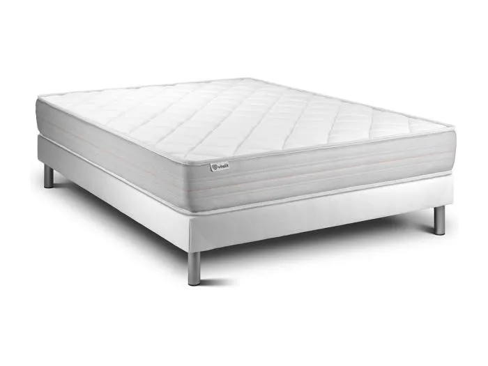 Matratzenset VITALMEMO 200 x 200 cm Bettrahmen Kit weiß