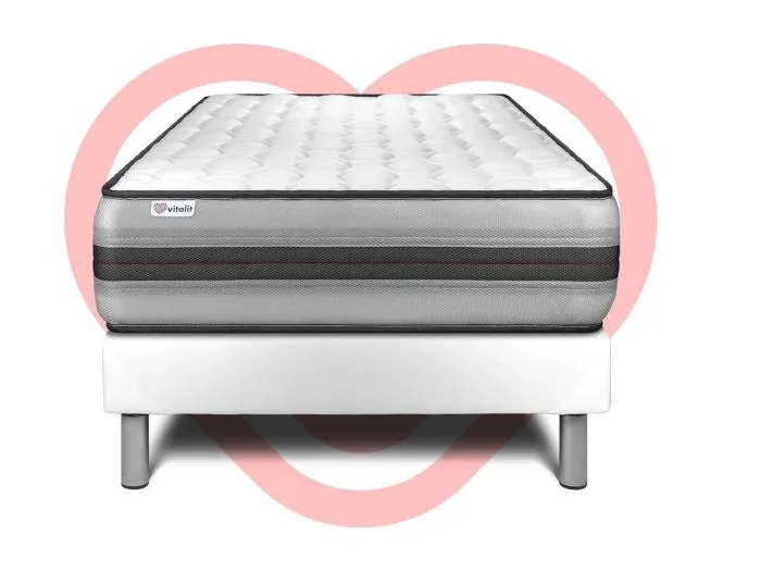 Matratzenset VITAL POWER RECOVER 90 x 200 cm Bettrahmen Kit weiß