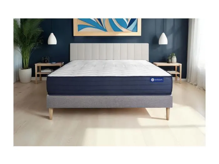 Actiflex life matratze 140x190cm + Bettgestell mit lattenrost - Dicke : 22cm - Taschenfederkern und Memory-schaum - H5