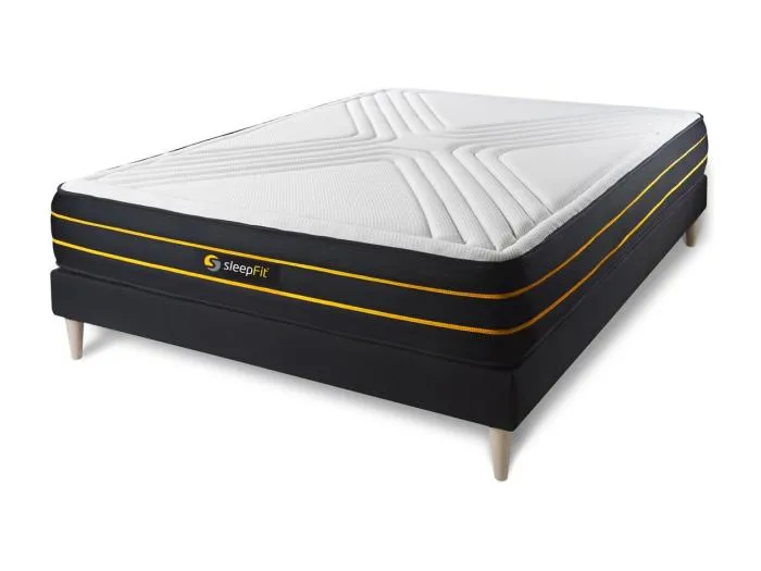 ULTRA Matratze 140x190cm + Bettgestell mit lattenrost , Härtegrad 2 , Memory-Schaum und Mikro-Taschenfedern , Höhe : 26 cm