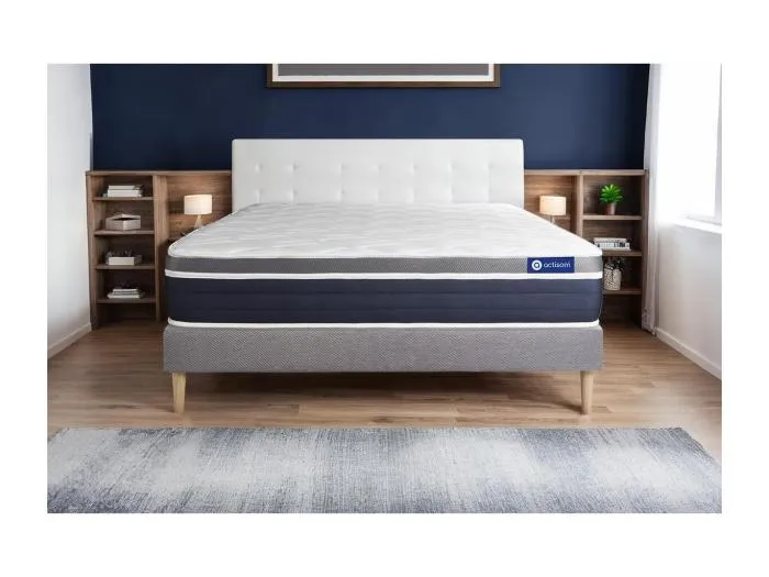 Actimemo confort matratze 160x200cm + Bettgestell mit lattenrost - Dicke : 26cm - Memory-schaum - H3