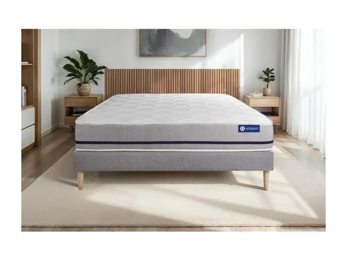 Actimemo soft matratze 180x200cm + Bettgestell mit lattenrost - Dicke : 20cm - Memory-schaum - H3