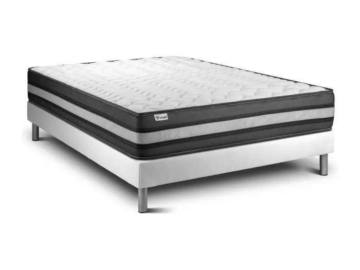 Matratzenset VITAL POWER ZEN 140 x 200 cm Bettrahmen Kit weiß