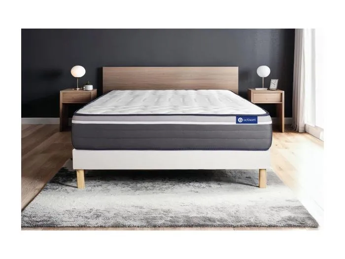 Actiflex plus matratze 200x200cm + Bettgestell mit lattenrost , Härtegrad 5 , Taschenfederkern und Memory-Schaum , Höhe : 26 cm