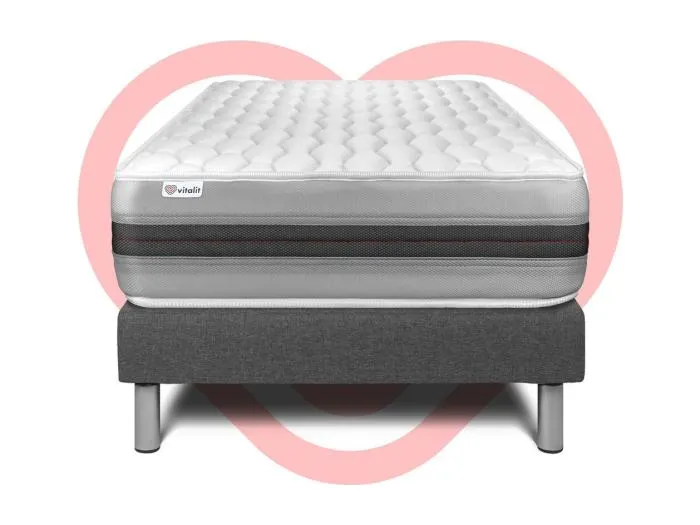 Matratzenset VITAL SPRING RECOVER 90 x 190 cm Bettrahmen Kit grau