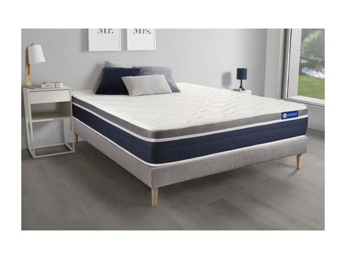 Actilatex confort matratze 160x200cm + Bettgestell mit lattenrost - Dicke : 26cm - Latex und Memory-schaum - H3