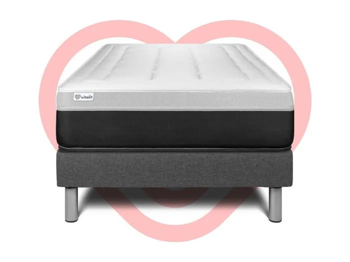 Matratzenset VITAL FORM 90 x 190 cm Bettrahmen Kit grau