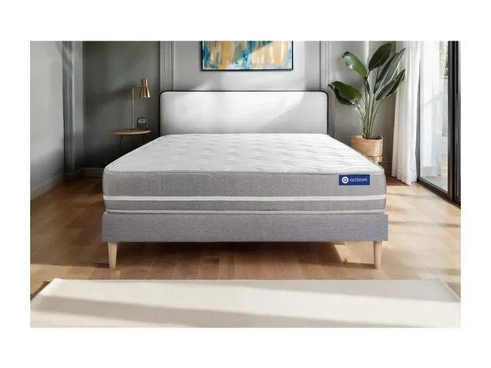Actimemo touch matratze 160x200cm + Bettgestell mit lattenrost - Dicke : 20cm - Memory-schaum - H3