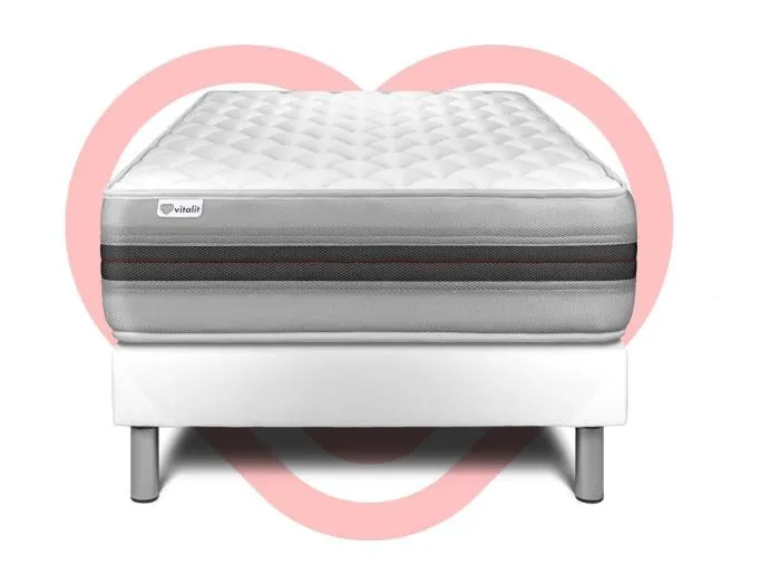 Matratzenset VITALMEMO BACK 90 x 200 cm Bettrahmen Kit weiß