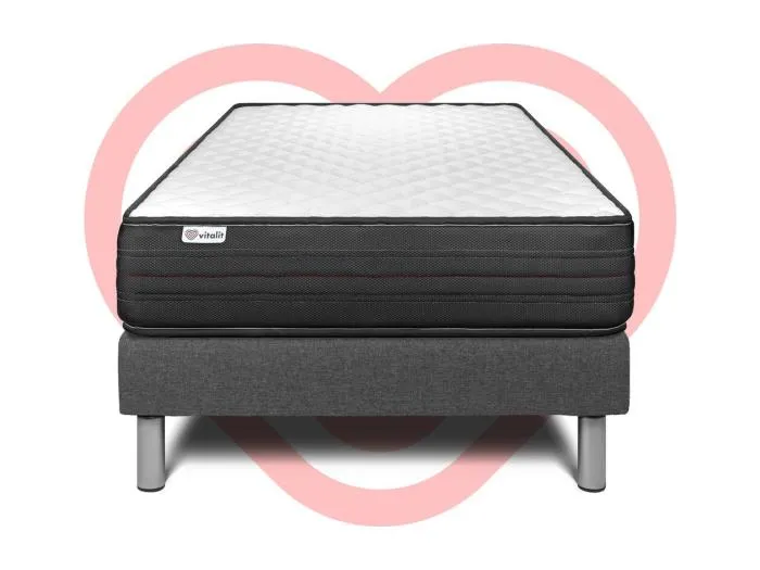 Matratzenset VITALPOWER 90 x 190 cm Bettrahmen Kit grau