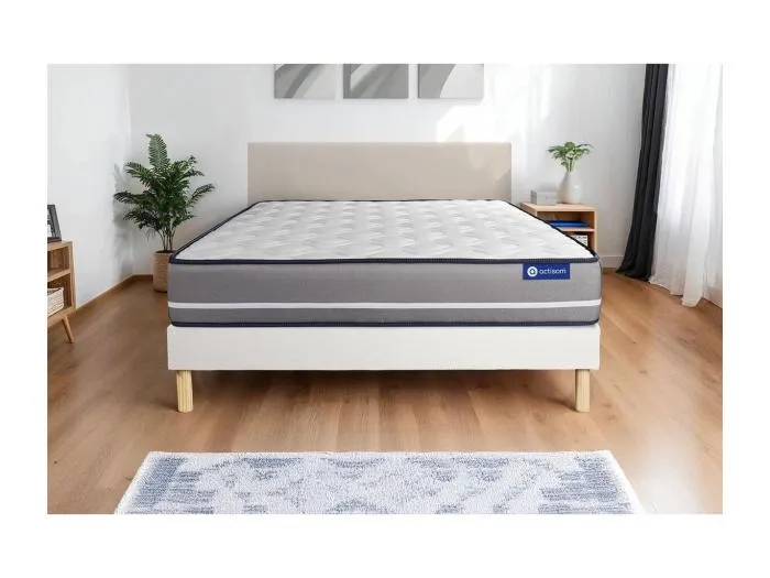 Actimemo pur matratze 200x200cm + Bettgestell mit lattenrost , Härtegrad 4 , Memory-Schaum , Höhe : 20 cm