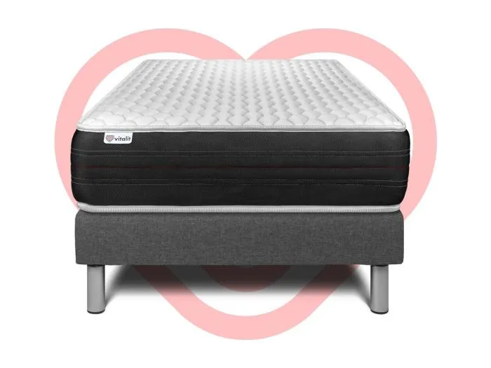 Matratzenset VITAL SPRING 90 x 200 cm Bettrahmen Kit grau