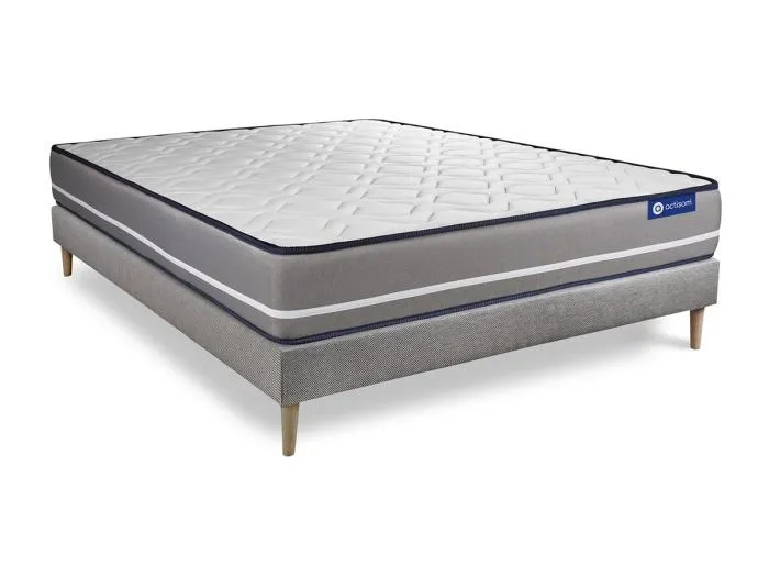 Actilatex pur matratze 120x190cm + Bettgestell mit lattenrost - Dicke : 20cm - Latex und Memory-Schaum - H4