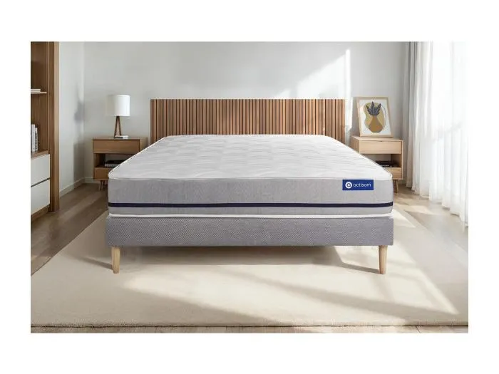 Actilatex soft matratze 160x200cm + Bettgestell mit lattenrost - Dicke : 20cm - Latex und Memory-schaum - H3