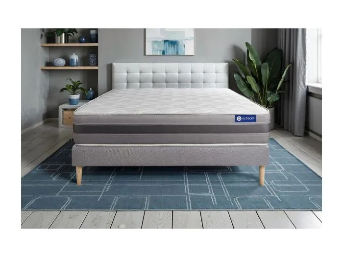 Actiflex relax matratze 200x200cm + Bettgestell mit lattenrost - Dicke : 24cm - Taschenfederkern und Memory-schaum - H3