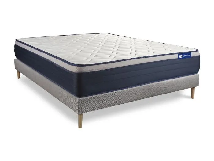 Actiflex max matratze 120x190cm + Bettgestell mit lattenrost - Dicke : 26cm - Taschenfederkern und Memory-Schaum - H4