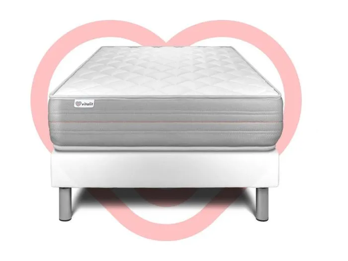 Matratzenset VITALMEMO 90 x 200 cm Bettrahmen Kit weiß