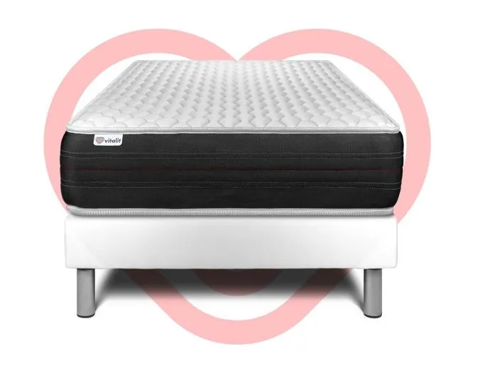 Matratzenset VITAL SPRING 90 x 200 cm Bettrahmen Kit weiß