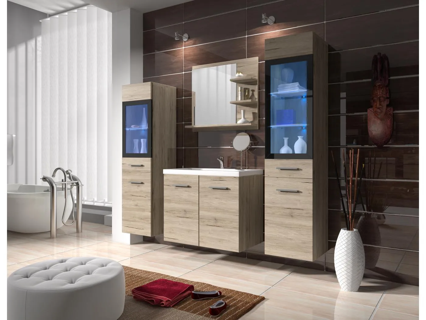 MINIO go for it, Badmöbel MARIT I in der Farbe Eiche san remo