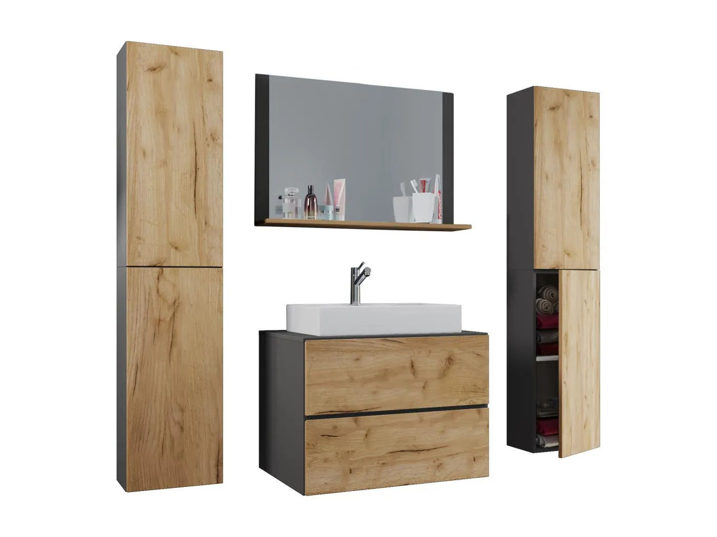 5-tlg. Waschplatz Waschtisch Lendas XL Schublade