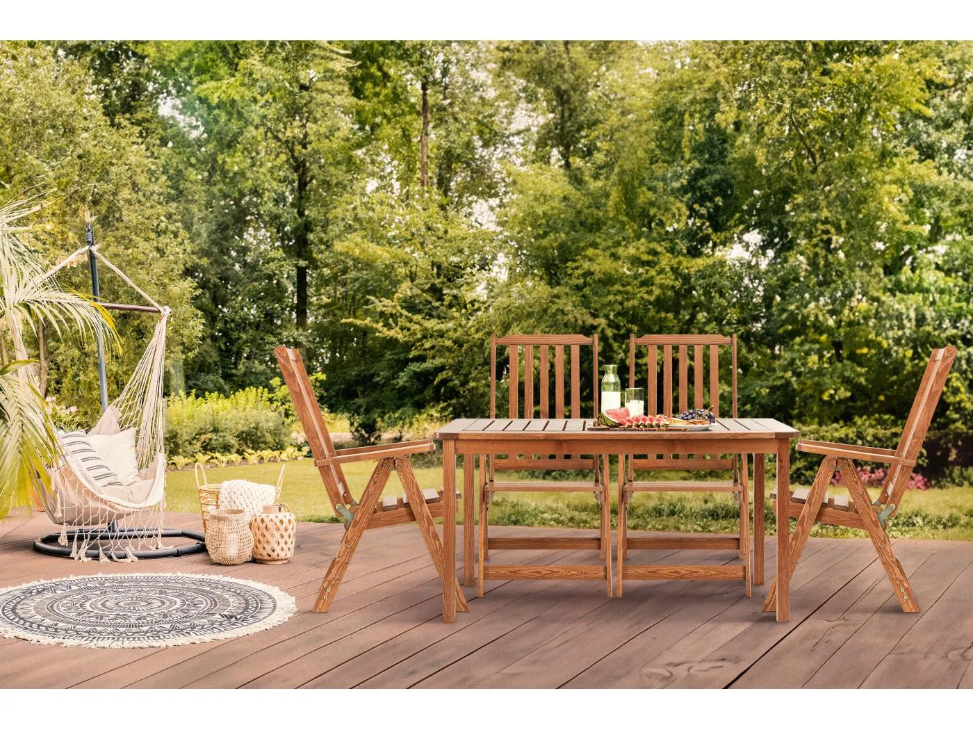 Gartentisch aus Kiefernholz - Hergestellt in Europa - FSC-zertifiziert - Handgefertigt - braun - NYCTERE