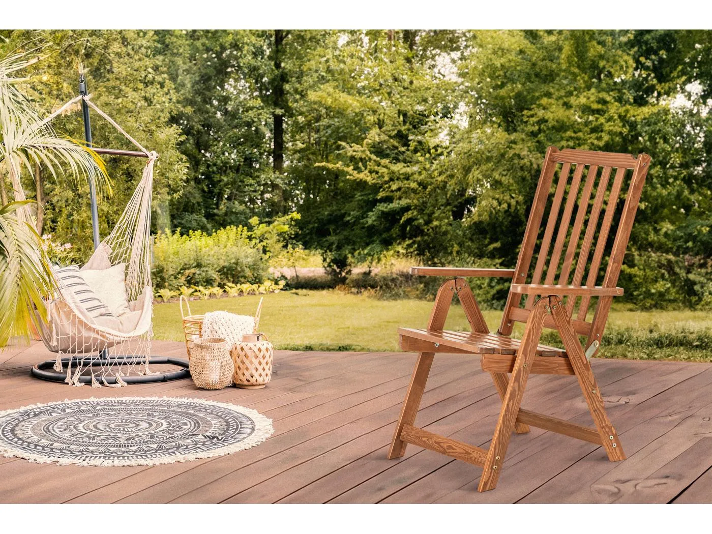 Gartenstuhl aus Kiefernholz - Hergestellt in Europa - FSC-zertifiziert - Handgefertigt -  braun - NYCTERE