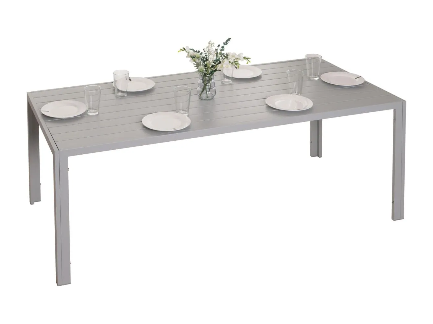 Alu-Esstisch MCW-N40, Hellgrau