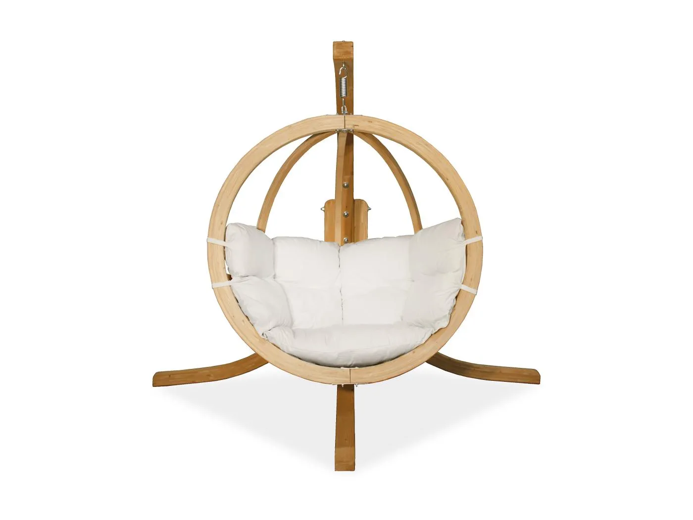 Hölzerner Hängesessel mit Gestell - beige - HIGLO