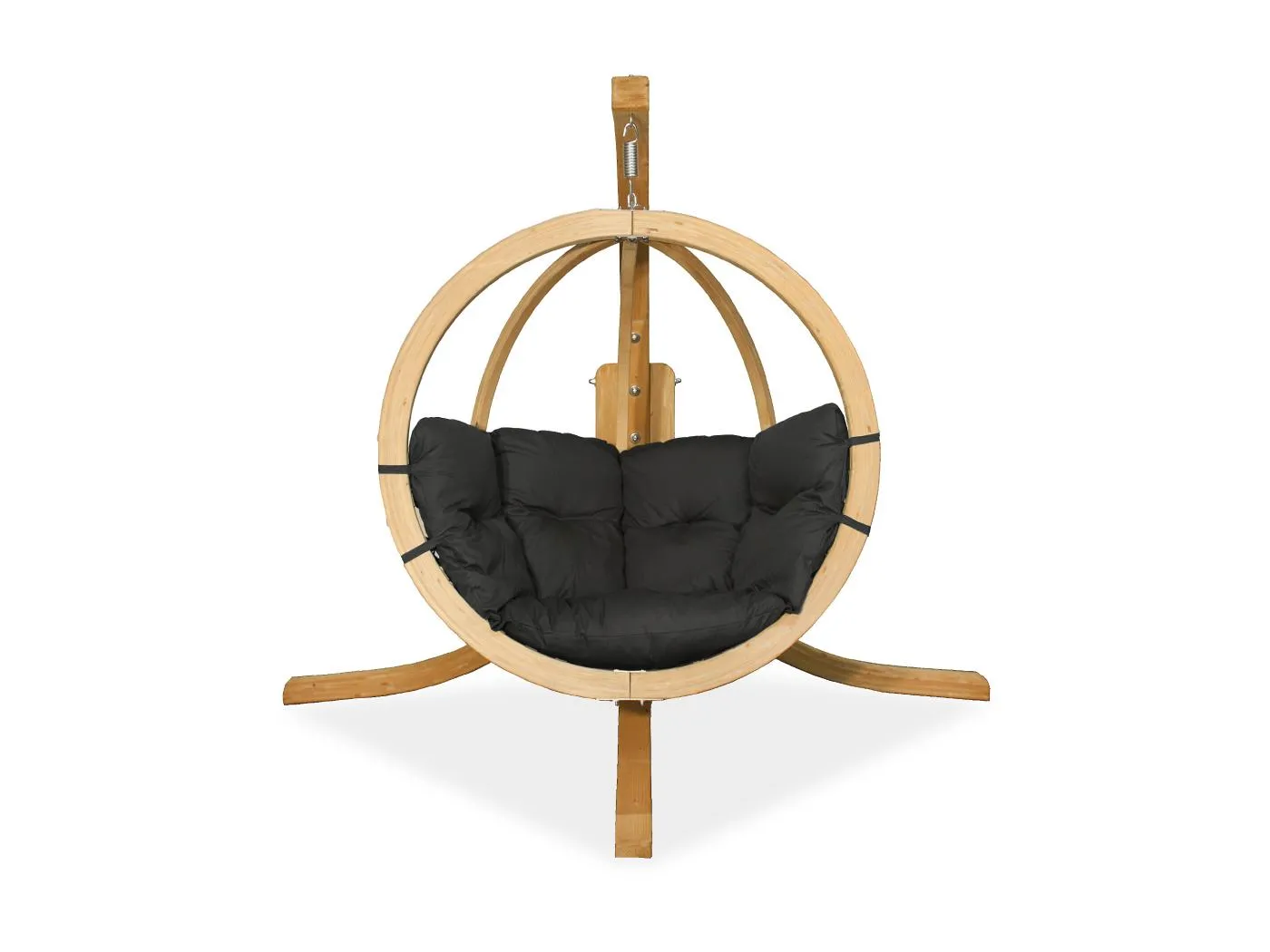 Hölzerner Hängesessel mit Gestell - dunkelgrau - HIGLO